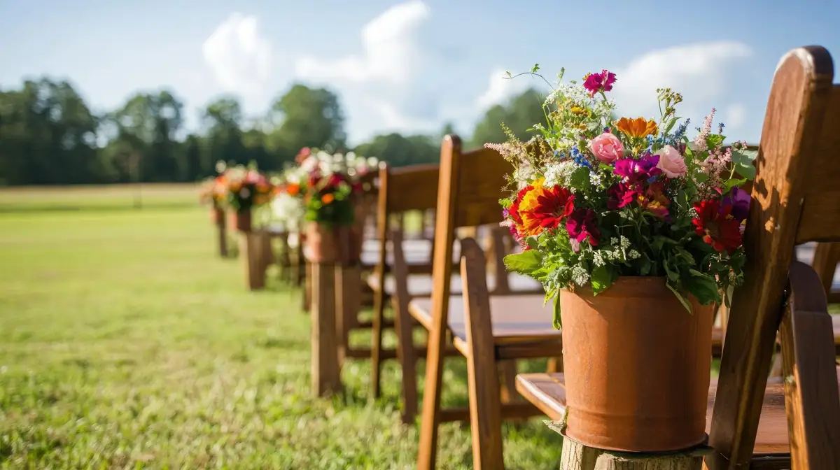 Wedding ceremony at Iron Horn Farms
